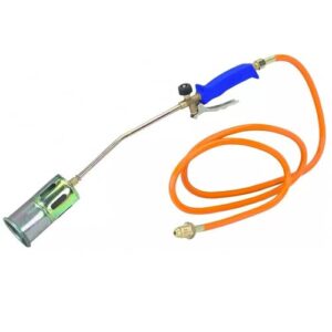 ELMA Gasbrenner Abflammgerät I Unkrautbrenner mit Ø 60 mm Düse und 3 m Schlauch für Outdoor-Anwendungen, ergonomischer Griff, kompatibel mit Butan- und Propangas