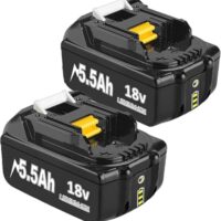 2X 18V 5,5Ah/5500mAh Ersatzakku für Makita Werkzeugakku, kompatibel mit BL1850B, BL1860B, BL1840B, BL1830, BL1835, BL1845 und LXT-400