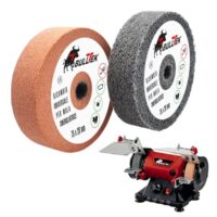 Ersatzrad für Schleifmaschine, 2 Stück, 7,5 cm Durchmesser, Siliziumkarbid Körnung 120, Polierscheibe aus Nylonfaser, geeignet für Metall, Keramik und Holz