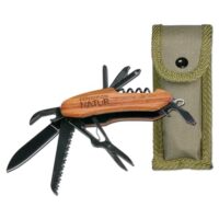 Expedition Natur Outdoor-Taschenmesser mit Holzgriff, 9 in 1 Multifunktionswerkzeug, für Camping und Outdoor, ideal für Kinder ab 8 Jahren