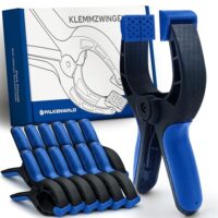 Falkenwald Klemmzwingen 12er Set für Leimen, Pool, Fotografie mit großer Spannweite - Klemmzwinge mit hoher Spannkraft