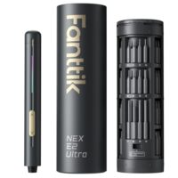 Fanttik E2 Ultra Mini-Schraubendreher Set mit 50 präzisierten Bits und RevoStor-Magnetlagerung, ideal für kleinere Reparaturen an iPhones, Laptops, Brillen und Uhren.