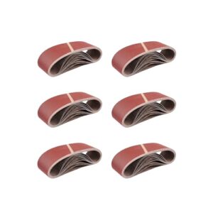 Gebrauchte Gewebe-Schleifbänder in einem Mixpack mit 25 Stücken für Bandschleifer und Schleifpapiere. Hochwertige Schleifbänder für Holz, Farbe, Lack, Kunststoff, Putz und Metalloberflächen.