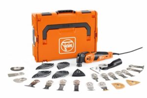 FEIN Multimaster MM 700 Max Top, Multi-Tool mit 60 Zubehörten zum Sägen, Schleifen, Schneiden, 450 W, Anti-Vibrationssystem, Aufnahme StarlockMax, QuickIN Werkzeugwechsel