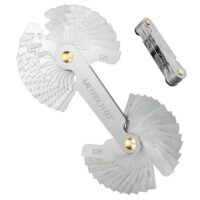 Edelstahl Gewindelehre Set, Metrisch 60° und Whitworth 55°, Feingewinde Schneidsatz für 24 Blätter 0,25-6,0 mm und 28 Blätter 4G-62G, Feingewinde Messwerkzeug