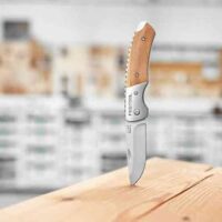 Festool Arbeitsmesser, hochwertiges Werkzeug für Heimwerker und Profis mit Olivenholzgriffschale und langen Klingenlänge von 8,5cm