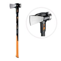 Fiskars Spaltaxt IsoCore XXL zum Spalten von Stammstücken oder zum Eintreiben von Keilen, 92 cm lang, 3,6 kg schwer, Schwarz/Orange