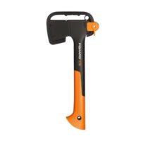 Fiskars Universalaxt, inklusive Klingen- und Transportschutz, Länge: 35,5 cm, Antihaftbeschichtet, Hochwertiger Stahl-Klinge/Glasfaserverstärkter Kunststoff-Stiel, Schwarz/Orange, X7-XS