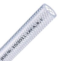 Flektischer PVC-Schlauch mit Gewebe, 10m lang, Ø 12,5mm x 3mm, Durchsichtig, Lebensmittelgerecht, Druckluftschlauch, Wasserschlauch, Luftschlauch