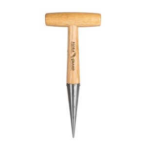 FLORA GUARD Pflanzholz Traditionelles Gartengerät mit Pikierstab für die Hand, leichtes Gewicht und Ergonomischer Holzgriff.