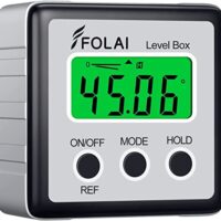 FOLAI Digitaler LCD Winkelmesser, Neigungsmesser und Inclinometer mit digitaler Anzeige, Batterie enthalten