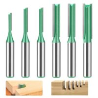 6 Stück Nutfräser mit 8mm Schaftdurchmesser für professionelle und heimwerker-Holzbearbeitungen, hochwertige Hartmetallklingen und legiertes Stahlgehäuse