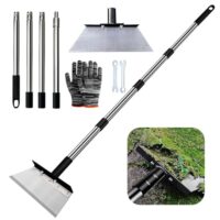 Multifunktionale Gartenreinigungsschaufel mit Stiel für Unkraut, Gartenschaufel zum Schaufeln von Gras, Erde und Moos. Robuste Klinge, verstellbarer Griff und Rostschutzfunktion.