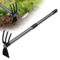 Gartenhacke, 114cm 2-in-1 Hacke Gartenwerkzeug mit langer verstellbarer Griff, multifunktionale Hacke für die Gartenarbeit und Unkrautjäten