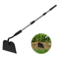 Gartenhacke mit Stiel, Robuste Hacke Garten zum Unkrautentsfernen, Langer Griff, 166 cm Verstellbare Gardena Hacke mit 15 cm Breiter Geschweißter Klinge