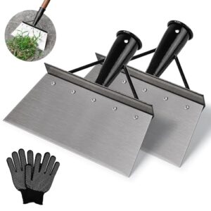 Multifunktionale Gartenreinigungsschaufel aus Manganstahl mit 2 Stücken und 21 cm Länge, ideal für Jäten und Entfernen von Unkraut und Moos im Garten.