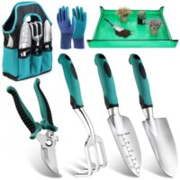 Komplett-Set für jeden Gartenfreund - TYBYBB Gartengeräte Garten Zubehör mit Pflanzmatte, Gartenschaufel, Blumenkelle und weiteren nützlichen Werkzeugen für den perfekten Gartenpflege