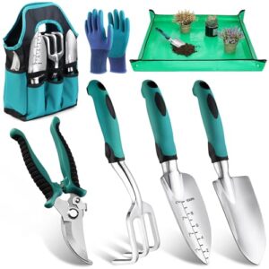 Komplett-Set für jeden Gartenfreund - TYBYBB Gartengeräte Garten Zubehör mit Pflanzmatte, Gartenschaufel, Blumenkelle und weiteren nützlichen Werkzeugen für den perfekten Gartenpflege