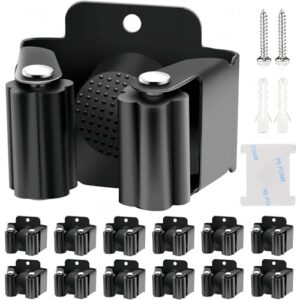 12-teiliges Edelstahl-Gerätehalter-Set, Wandhalterung für Besen, Wischmopps und Werkzeuge, hochwertig, sicher und organisiert