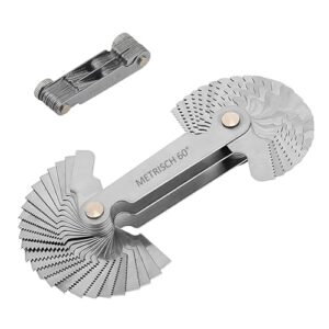Gewindelehre, Metrische Messwerkzeuge, Edelstahl-Scrollgriff-Gewindemessung, Präzisionsmesslehre für 1 Zoll Gewinde mit 24 Zählungen und einer Steigung von 0,25–6 mm