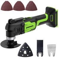 Greenworks 24V Multifunktionswerkzeug mit Li-Ion Akkumulator, variable Geschwindigkeit und LED-Leuchte für Arbeiten an Holz, Metall und anderen Materialien