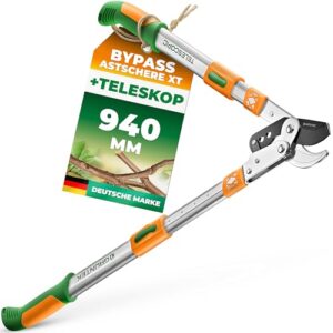 Teleskop-Astschere mit 6-fach verstellbarer Bypass-Astschere aus SK5-Karbonstahl für trockenes Holz und rutschfeste Griffe