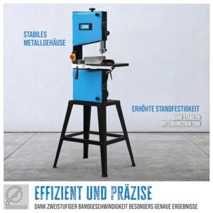 Güde 83811 Bandsäge GBS 250 - Hochwertiges Werkzeug für Heimwerker und Handwerker, mit Untergestell, Bandsägeblatt und Anschlüssen für Parallel- und Gehrungsanschlag