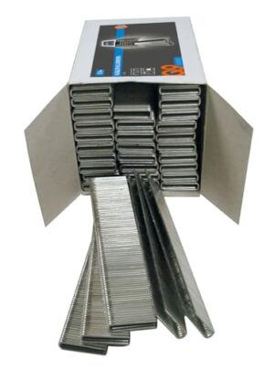 Verzinkte Nagler-Klammern 13 mm aus Stahl für Tischlerarbeiten und Möbelmontage, hohe Anwenderfreundlichkeit und langfristige Lebensdauer.