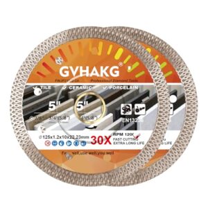 GVHAKG Diamant Trennscheibe 125 mm, Extra dünn für Fliesen, Feinsteinzeug und Granit