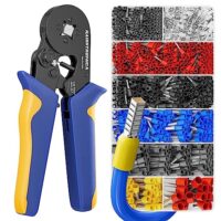 haisstronica Aderendhülsen-Crimpwerkzeug-Set, Schwarz, Crimper mit 1200 Stück Aderendhülsen, AWG 23–7, Aderendhülsenklemmen