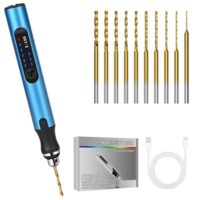 Elektrischer Handbohrer, 3-Gang-DIY-Bohrmaschine mit 10 Bohrern, Vankarr, ideal für Modellbau, Holz, Harz, Schmuckherstellung und Kunststoffleiterplatten