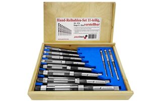 Handreibahlen-Set 11-teilig, verstellbar von 12,0 bis 35,0 mm, Passung H4 - H14 für Metallarbeit und Handwerk
