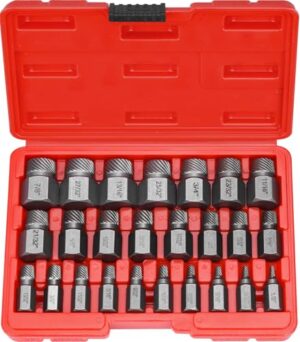 HATANSE 25-Teiliges Schraubenausdreher Set Profi Linksausdreher Set Bolzenausdreher-Set Screw Extractor mit Tragetasche zum Entfernen von Gebrochenen Bolzen, Schrauben, Steckschrauben