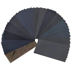 Schleifpapier-Set mit 80-3000 Körnung, nass und trocken verwendbar für Holz, Metall, Auto, Lack, Stein und Glas
