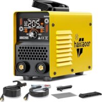 haxiaoer ARC205 Elektroden Schweißgerät – IGBT DC Inverter Schweißgerät MMA/E-hand/Lift-TIG mit 205Amper, 203V, LED-Anzeige, Anti-Stick, Hot Start, ARC Force, 10 Rods, 3 Jahre Garantie