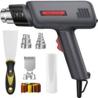Heißluftpistole Kit, 2000W Heissluftgebläse mit Keramik-Heizkern und 2 Luftstromeinstellungen für schnelle Erwärmung zum Entlacken und Schrumpfen