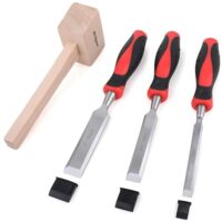 Umfassendes Stechbeitel-Set für Holzprojekte mit 3 Größen und Holzhammer - präzise Schnitte garantiert