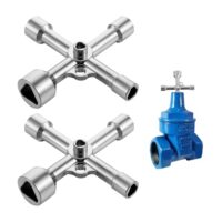 Hongoen 2 Stück 4 Wege Dreikantschlüssel Mülltonne, Universal Schaltschrankschlüssel, Dreikantschlüssel Universal 4 Wege, 5 Größen Innenmaß 7mm/10mm/12mm/13mm/18mm