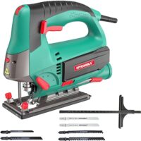 Elektrische Stichsäge mit Laser, 6 Blätter, Fasenschneiden: -45 ° bis 45°, HYCHIKA Stichsäge, 800W Max Holz Schnitttiefe 110mm, 800-3000SPM