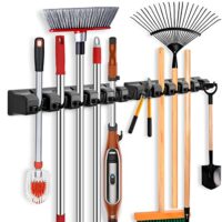 Praktischer Wandbesenhalter mit 10 Haltern und 12 Haken - Organisiert Ihre Reinigungsutensilien in der Küche, im Badezimmer oder im Garten