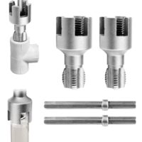 Integriertes Rohrgewindenschneidwerkzeug für innen und außen, doppelt funktionierendes PVC-Schneideisen für Kunststoffrohre PPR (1/2"+3/4")