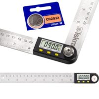 Iskra digitaler Winkelmesser, Edelstahl-Winkellineal 0-360°, inkl. Batterien, ±0,05 Grad Genauigkeit, 20cm Winkelmesser digital, LCD-Display, Auto-Aus