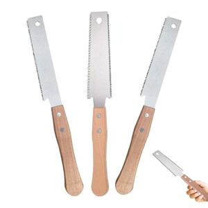 Japansäge 3er Set Handsägen für Holzschneiden, 30cm Sägeblatt aus SK5 Karbonstahl, Doppelseitiger Zahn, Japansäge für Weich- und Hart Holz