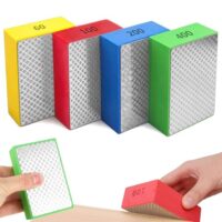 Hochwertige Diamant-Handpolierpads für professionelle Renovierung, 4-Stück Set mit verschiedenen Körnungen (60# bis 400#) für Glas, Granit, Marmor, Beton und Kunststein.