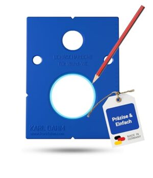 Karl Dahm Anzeichenschablone für Toilettenanschlüsse - Präzise Markierungen für WC-Installationen, Universell einsetzbar, Ideal für WC-Systeme, Robust & Zeitersparnis, Perfekt für Heimwerker und Profis