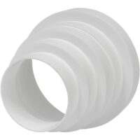 Kanal Reduzierstück für Inline-Anschlüsse, 80-150 mm Kanal, Lüftungsadapter mit Stecker, Robuster Kunststoff, Rostfrei, Verwendbar in Badezimmern, Küchen und Büros