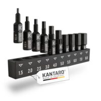 KANTARO 3041 10-tlg. Sechskant Bitsatz - hochwertige Werkzeuge für Innensechskantschrauben, hergestellt in Deutschland.