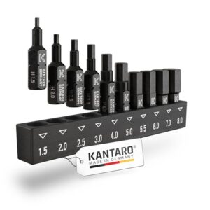 KANTARO 3041 10-tlg. Sechskant Bitsatz - hochwertige Werkzeuge für Innensechskantschrauben, hergestellt in Deutschland.