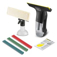 Kärcher Fenstersauger WV 6 Plus Multi Black Edition, extra lange Akkulaufzeit von 100 min, Sprühflasche mit Mikrofaserbezug, 3 farbige Ersatz-Abziehlippen, 20 ml Fensterreiniger-Konzentrat