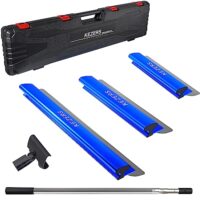 KEZERS Flächenspachtel set, 3 Stücke: 30 cm, 55 cm und 80 cm. Fassadenspachtel mit Edelstahlklinge für ansatzfreies Spachteln.